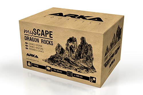 Drachenstein Natur – ARKA mySCAPE-Dragon Rocks 10 kg – 10–30 cm Mix für spektakuläre Aquascapes & Landschaften im Süßwasseraquarium – bepflanzbar, garnelenfreundlich & auch für Terrarien geeignet