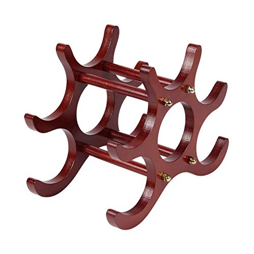 Soporte para botellas de vino 6 botellas madera miniatura 3
