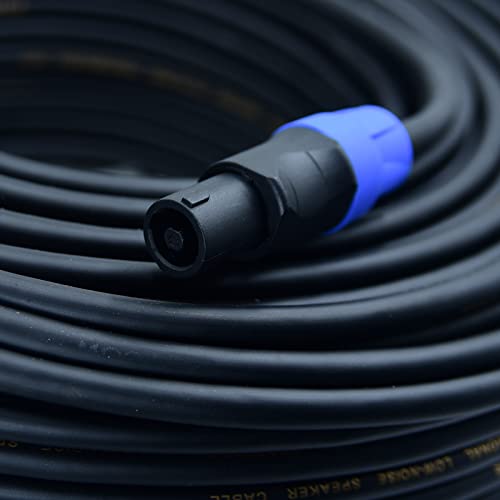 speak on 2pack pro speakon to speakon male speaker gauge wire lock cable pair 15 awg professional audio cabl cord with port connector for para bocina de dj stage power amplifier 2 conductor 50ft