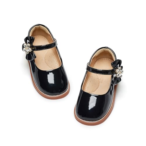 Image of Flaryzone Toddler Girls Mary Jane School Uniform Oxfords Dress Shoes Flats | Wide Round Toe,Cushioned Comfort, Flower Girl shoes for Wedding Party Daily