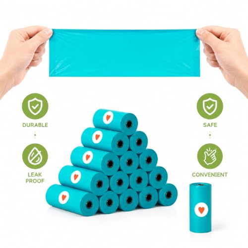 Image of Dog Poop Bags, Thick Leak-Proof Unscented, 16 Rolls, 320 Bags
