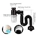 Flexible P-Trap For 30-32mm Drain Pipes, Kitchen Sink & Washbasin Drainage Pipe, Odor-proof, Blockage-proof & Leak-proof,(Black)