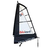 Blokart Sail Complete 2.0 m Black/White Unisex Erwachsene, Schwarz/Weiß, 2 m²