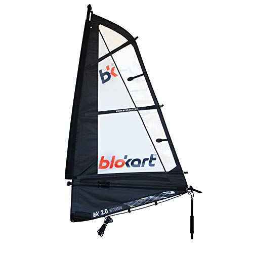 Blokart Sail Complete 2.0 m Black/White Unisex Erwachsene, Schwarz/Weiß, 2 m²