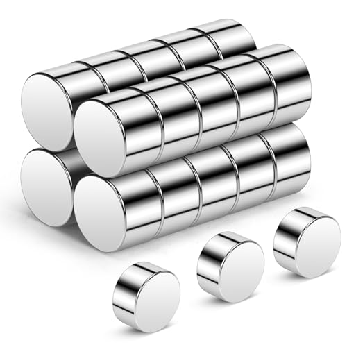 Wukong 8 x 5 mm | 20 stycken små neodymmagneter, kraftfulla magneter, kylskåpsmagneter, magneter för magnettavla, kylskåp och kontor