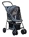 Pet Gear Happy Trails Pet Stroller for Cats/Dogs, Easy One-Hand Fold with Removable Liner, Storage Basket, Mesh Ventilation