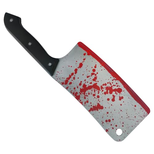 FR Halloween Cleaver Knife Jumbo Plastic Bloody Butcher Costume Prop Accessories for Halloween Party Decorations