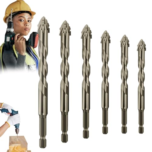Four Blade Serrated Eccentric Drill Bits Eccentric Drill Bit Set Precision Ground for Metal-Wood-Plastic - Efficient Chip Removal & Heat Resistance, Long-Lasting Drill Bits Kit(4-5-6-8-10-12mm)