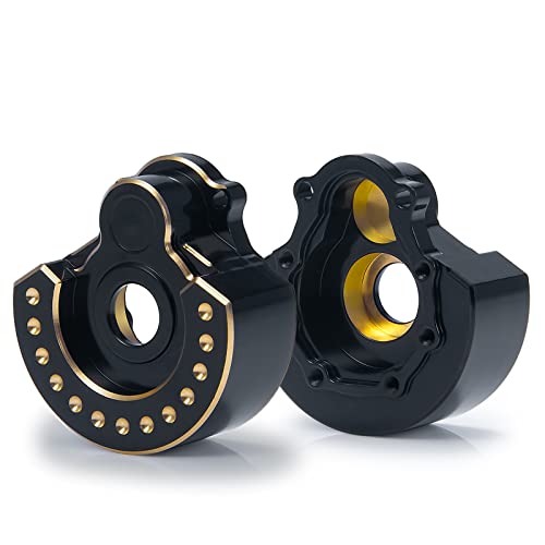 Außenportal-Antriebsgehäuse aus Messing, 2 interne Radknöchel, schweres Gewicht für 1/10 RC Crawler Car TRX4 TRX6 Upgrade-Teile (Black)