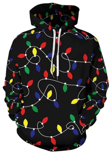 Ainuno Unisex Christmas Hoodie for Men Couples Funny Holiday Hooded Sweatshirt