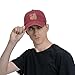 Department of War Established 2025 Hats for Mens Fashion Washed Distressed Wine Red