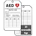 Accuform Signs TRS345CTP Inspection Record Tag, Legend"AED AUTOMATED External DEFIBRILLATOR Inspection", 5.75" Length x 3.25" Width x 0.010" Thickness, PF-Cardstock, Red/Black on White (Pack of 25)
