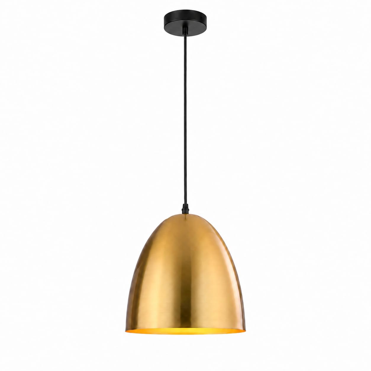 Lámpara colgante industrial tipo domo con pantalla de metal cepillado