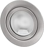  Superslim Einbaustrahler G4 12V - Vollmetall gebürstet - passt in 60er Dose - mit Glasabdeckung matt - Einbau Ø 60mm - 21mm tief