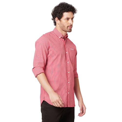 Image of KENNETH COLE New York Mens Slim Fit Cotton Spread Collar Long Sleeve Patch Pocket at Chest Casual Shirt