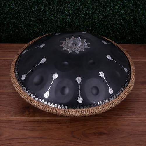 Tambor Handpan negro con 10 notas y patrones miniatura 2