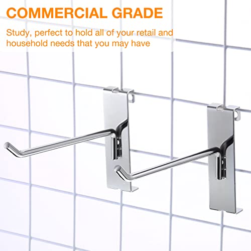 Chumia 50 Pieces 6 Inches Gridwall Panel Hooks Grid Wall Hangers Silver Display Hooks For Panel, Retail Shop Display Trade Show Home Office Garage Storage #TOP2