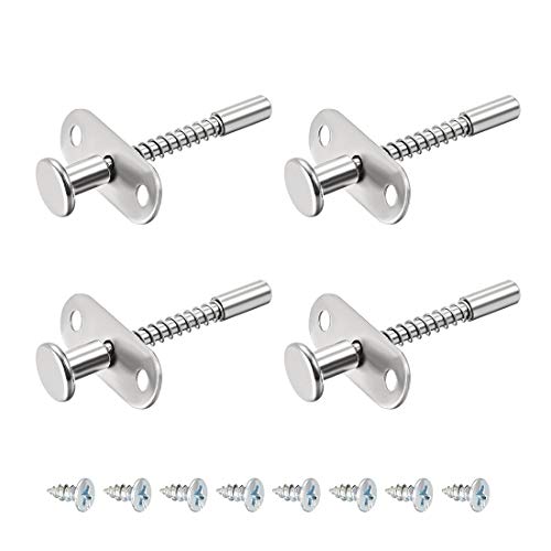 sourcing map Loquet poussoires Chargement ressort Acier inoxydable 7mm Tête 70mm Longueur totale 4pcs