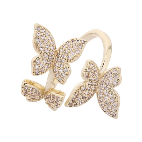 Bijoux de festival élégants pour vos fêtes, bague papillon ouvert en métal pour femme