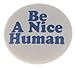A&T Designs Unisex - Be A Nice Human 1.25" Pinback Button Pin Inspirational Life