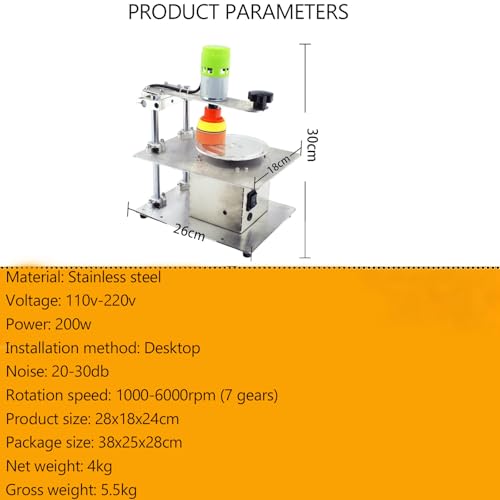Scheibenpoliermaschine, Einstellbare Geschwindigkeit 1000-6000RPM, Elektrischer Schleifmaschine für Kratzreparatur und Datenwiederherstellung, inklusive Polierpad aus Baumwolle