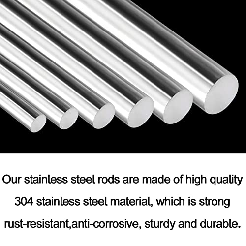 Eoiips 3/4" Diameter 304 Stainless Steel Round Rod Solid Rod 10" In Length, For Diy Metal Craft & Metal Working Hobbies, 1Pcs #TOP2