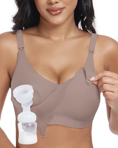 Image of As Fairy Wireless Seamless Pumping Bra Hands Free Nursing Bra Wirefree Comfort Wearable Breast Pump Bra
