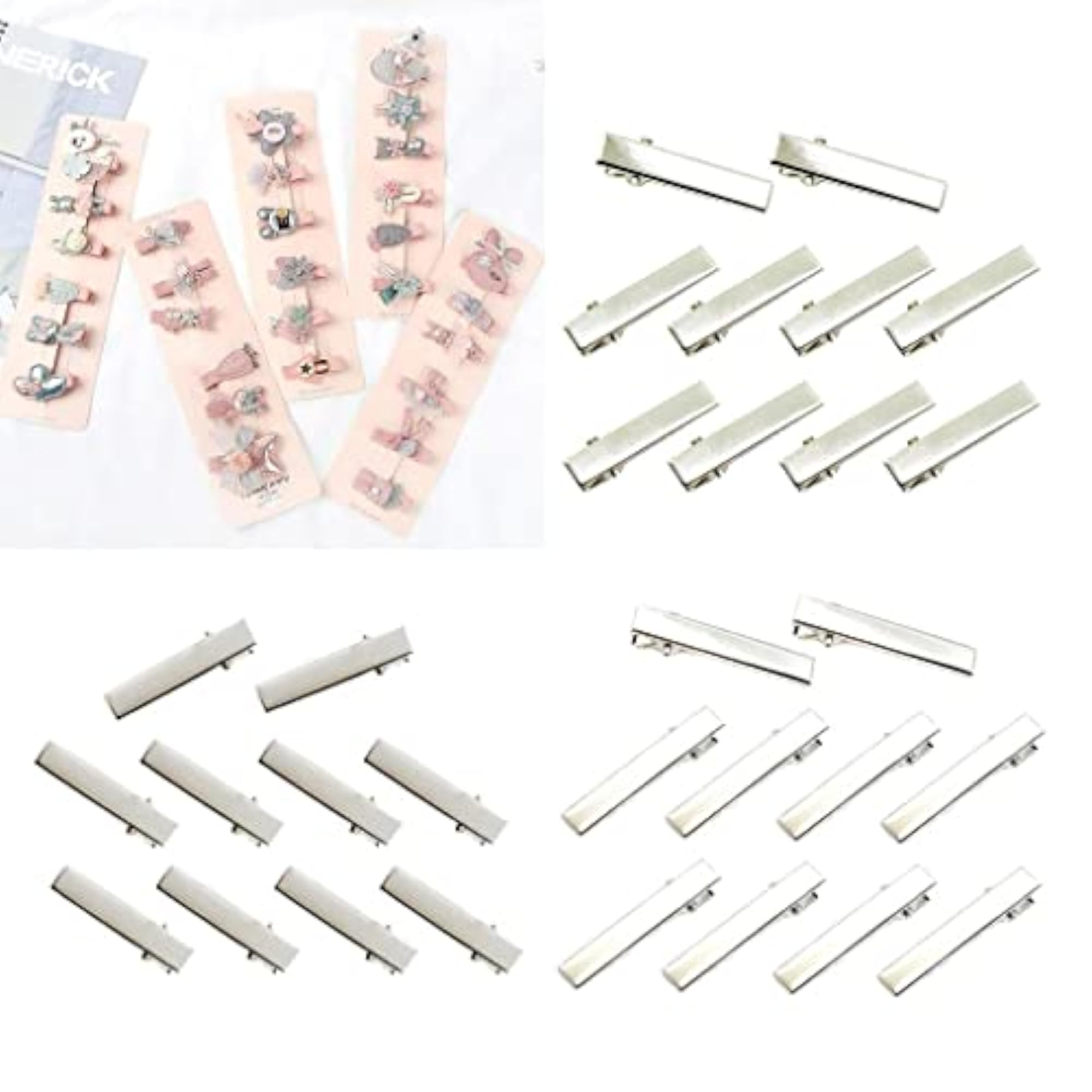 3X 10Piece Alligator Hair Clip Flat Single Prong
