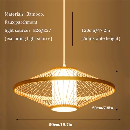 Lampe suspendue vintage en bambou au style ferme authentique