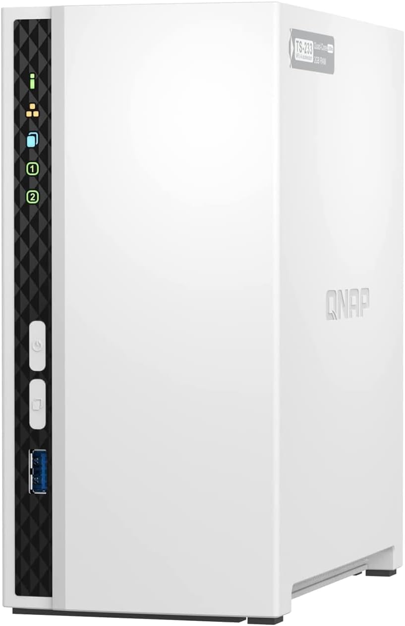 QNAP TS-133-US 1 Bay Affordable Desktop NAS with ARM Cortex-A55 Quad-core Processor and 2 GB DDR4 RAM (Diskless)