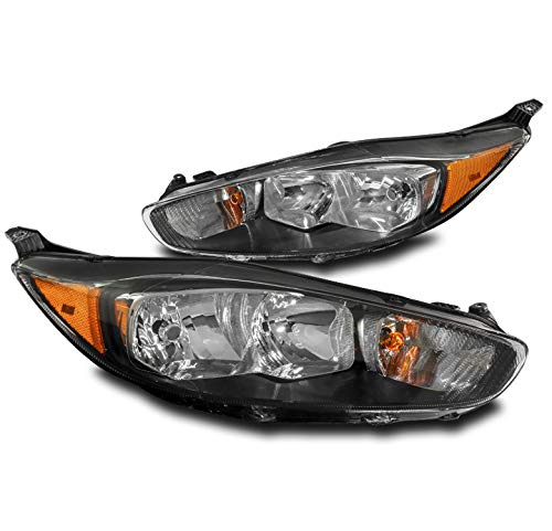 ZMAUTOPARTS Replacement Headlights Headlamps Black For 2014-2018 Ford Fiesta
