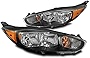 ZMAUTOPARTS Replacement Headlights Headlamps Black For 2014-2018 Ford Fiesta