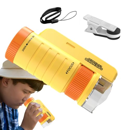 Microscopio de bolsillo ajustable con iluminación LED para pequeños estudiantes 1
