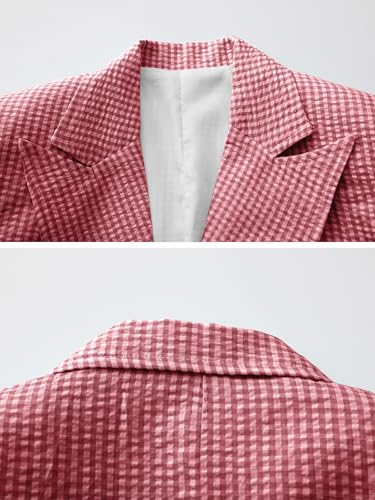 Men's Seersucker Suit Jacket Lightweight Double Breasted Blazer Sport Coat for Men Beach Wedding Summer4