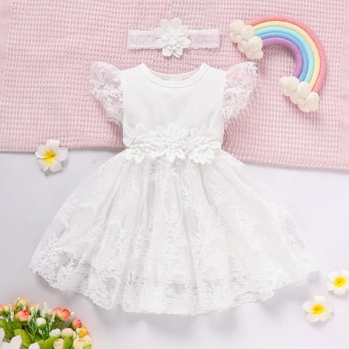 Toddler Girls Summer Tulle Dress with Ruffles Sleeveless Casual Floral Baby Dress2