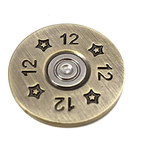 Full Metal Markers 12 Gauge Unique Magnetic Metal Golf Ball Marker With Hat Clip, Shotgun (1 Ball Marker + 1 Hat Clip) #TOP3