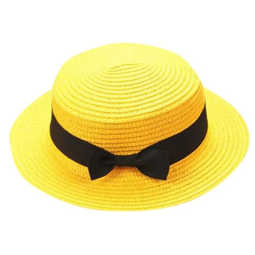 Generisch Bonnet respirant pour bébé avec nœud papillon 2026, jaune, taille unique