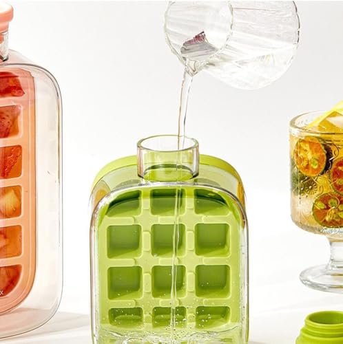 Vaso para hielo y agua 2 en 1 con tapa rosa 500ml miniatura 3