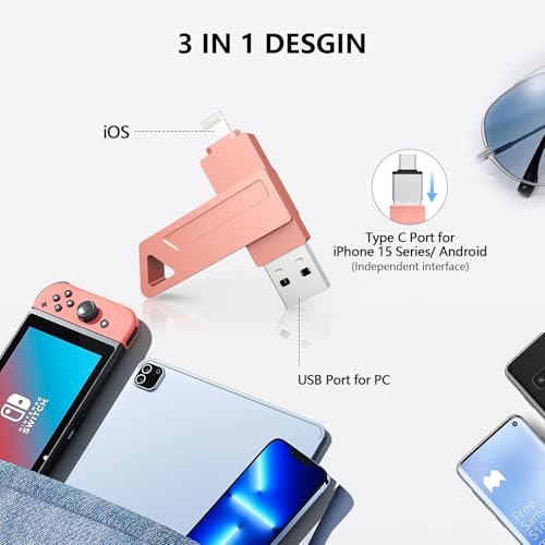 Tmmhigk Mfi Certified Flash Drive For Iphone Photo Stick - 512G High Speed External Usb Thumb Drives Photo Storage Memory Stick For Iphone/Ipad/Android/Pc thumb #1