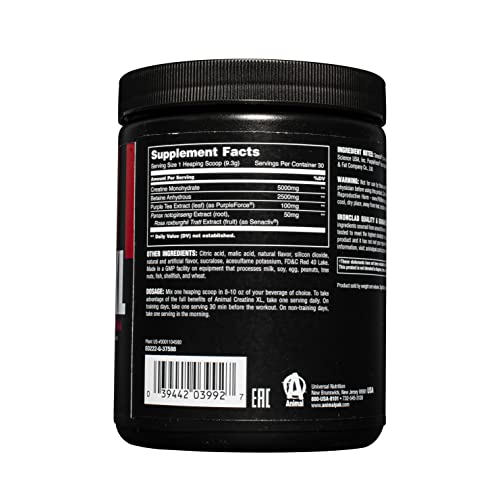 Animal Creatine Xl Powder – Enhanced Creatine Monohydrate Supplement Plus Betaine Anhydrous, Purpleforce & Senactiv – Delay Muscle Fatigue, Enhance Endurance, Improve Recovery – Watermelon, 9.84 Oz #TOP2