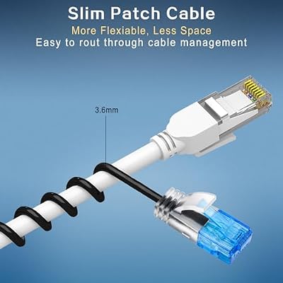 Cat6a Ethernet Cable - 0.5ft (24-Pack), 10Gbps Data Center Patch Cable, Black