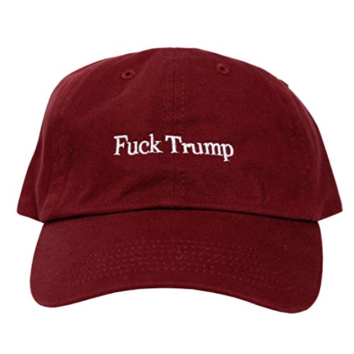 The High Rise Fuck Trump Dad Hat Baseball Cap Polo Style Unconstructed (Maroon)