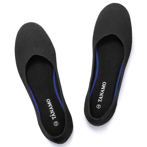 Image of Tanamo Ballet Flats for Women, Soft Knit, Work Travel Everyday Shoes