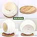 ZOUTOG Succulent Planters, Water Pattern Mini 3.6 inch Ceramic Succulent Pots with Bamboo Trays, Pack of 6 (Plants NOT Included)