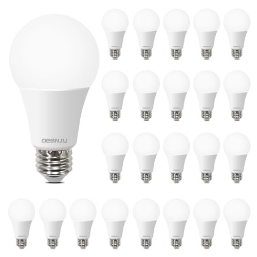 DEGNJU A19 LED Light Bulbs, 100W 2700K Soft White Light Bulb, A19 Standard Bulbs, 1500 LM, 15000 Hours, E26 Base, Non-Dimmable, 13W Warm White LED Bulb for Bedroom Living Room, 24 Pack