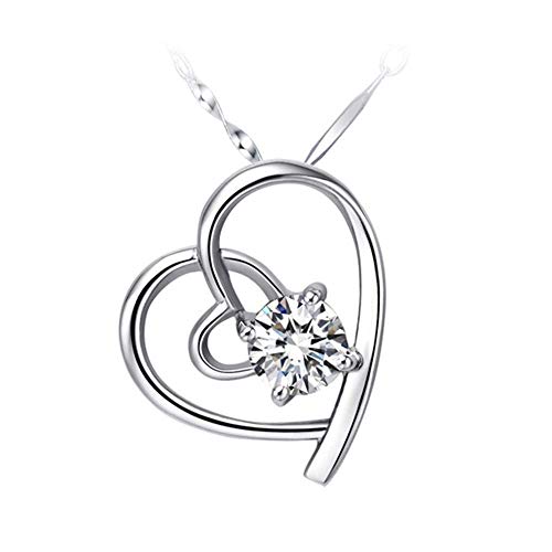 Collier pendentif cœur creux en zircone blanc, le bijou idéal pour illuminer votre quotidien