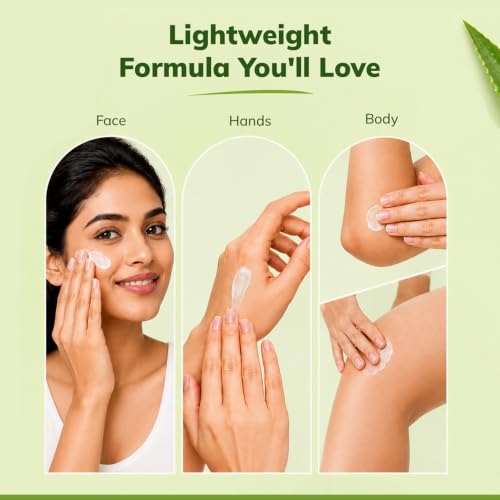 Image of Moiste Aloe Vera Moisturizer Cream For Face Women (Pack of 20) | Oily Skin, Dry & Combination Skin Types | Moisturizing Cream with Vitamin E, Tea Tree OIl & Wheat Germ Oil - 1000g