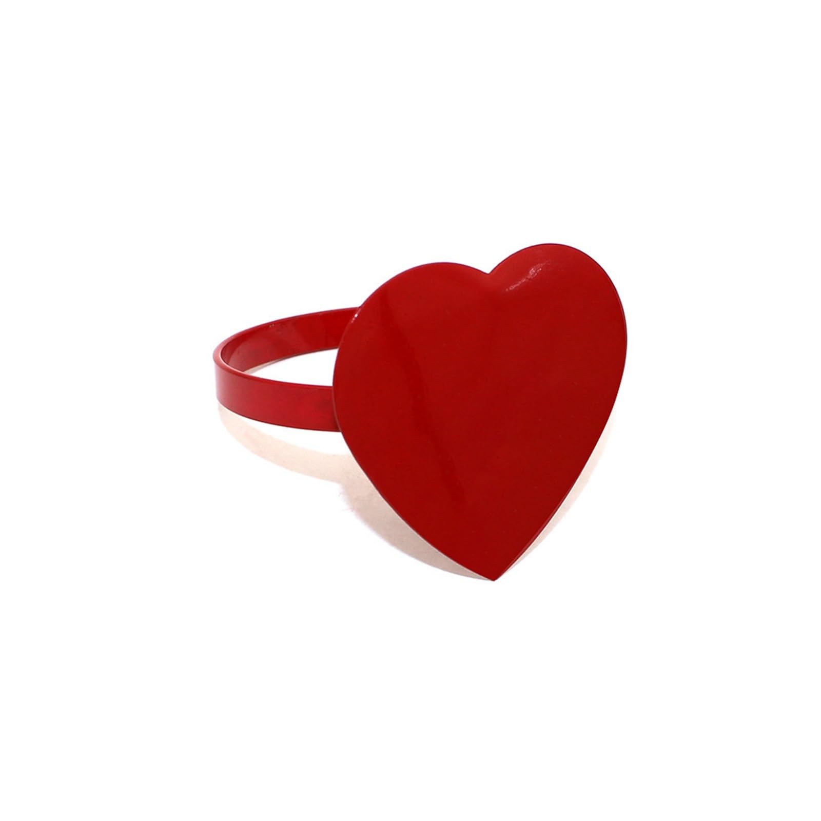 12Pcs Valentine Napkin Rings Heart Shape Gold Metal Table Decor for Party Dining