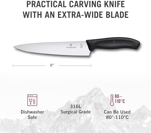 Victorinox Swiss Army 6.8003.19-X3 Swiss Classic Chef's Knife Black 8 in - Thumbnail 4
