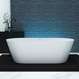 MEDUNJESS 63 Inch Freestanding Stone Resin Tub